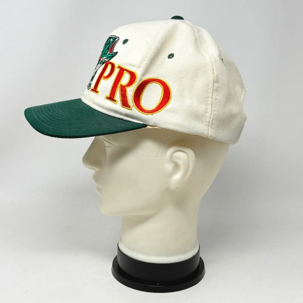 Vintage 90s Bass Pro Giant Logo Embroidered Snapback Hat Youngan Wool Button